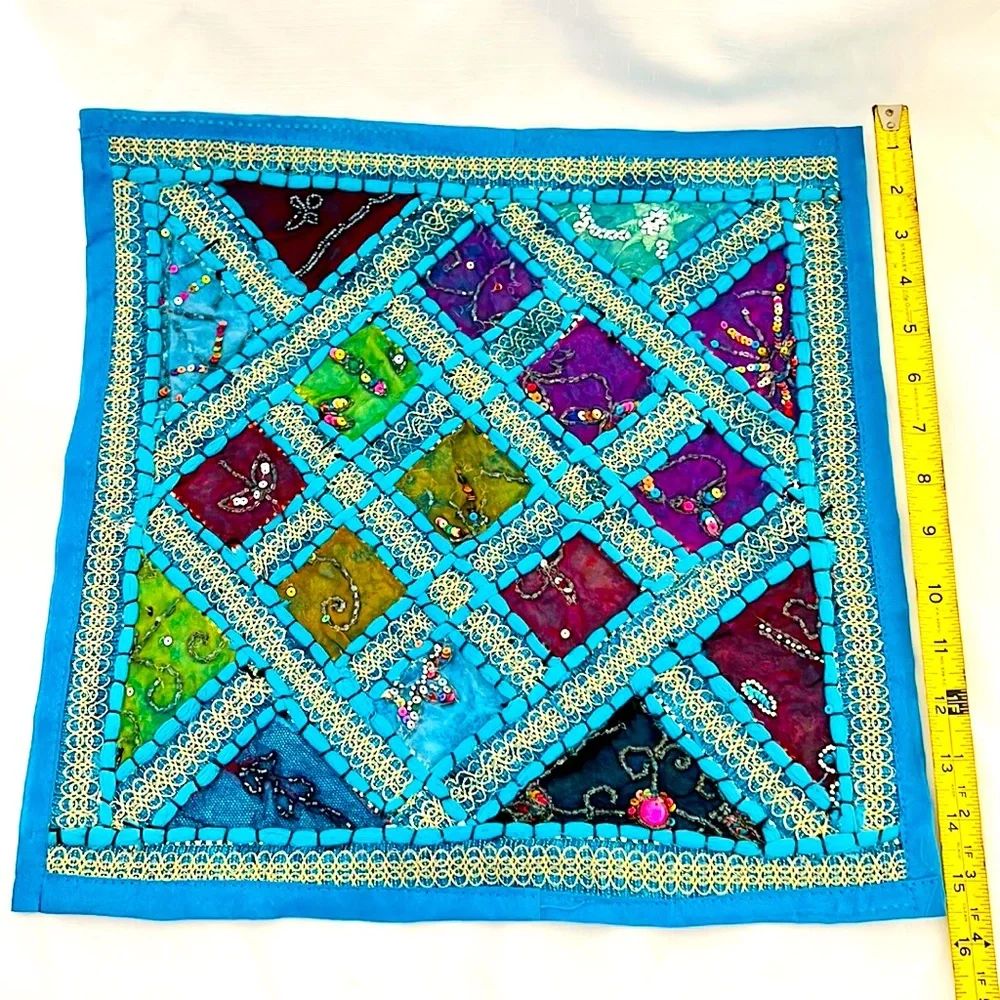 Pillow Cover~Sequins & Beads / New / Square Shape - Picture 8 of 10